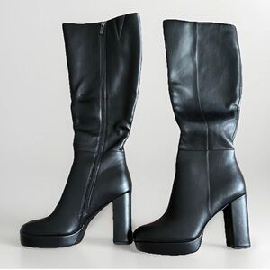 Zhsrin Platform Knee High Black Boots size 11